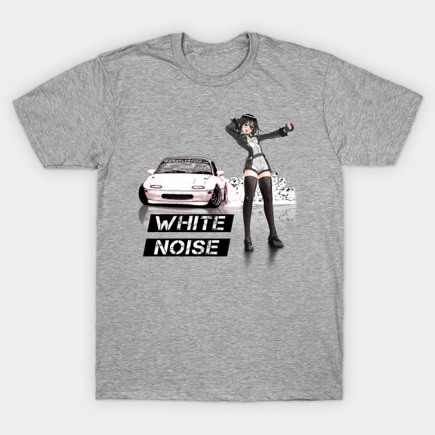 White Miata MX-5 with anime girl T-Shirt by CoolCarVideos